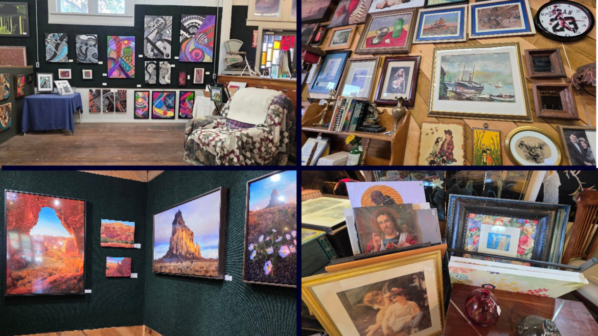 Original artwork collected from estate sales, thrift stores, coffee shops, and art festivals.